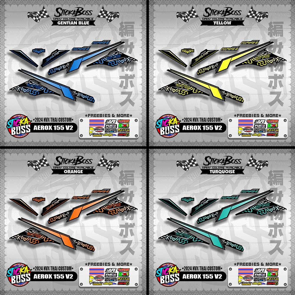 AEROX 155 V2 DECALS ( 2024 NVX THAI CUSTOM )【WITH FREEBIES】