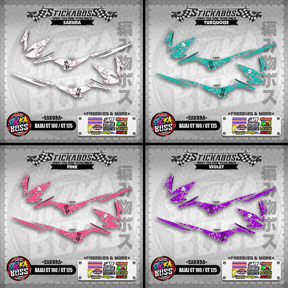 BAJAJ CT 100 / CT 125 STICKER DECALS ( SAKURA )【WITH FREEBIES】