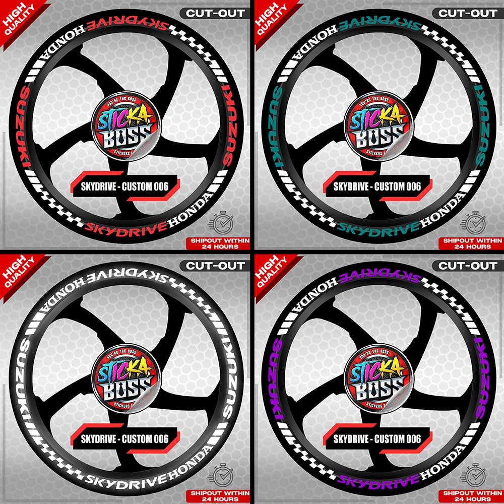 SKYDRIVE MAG STICKER SET ( 2 MAGS ) - CUSTOM 006 | VINYL WATERPROOF CUT-OUT DECALS