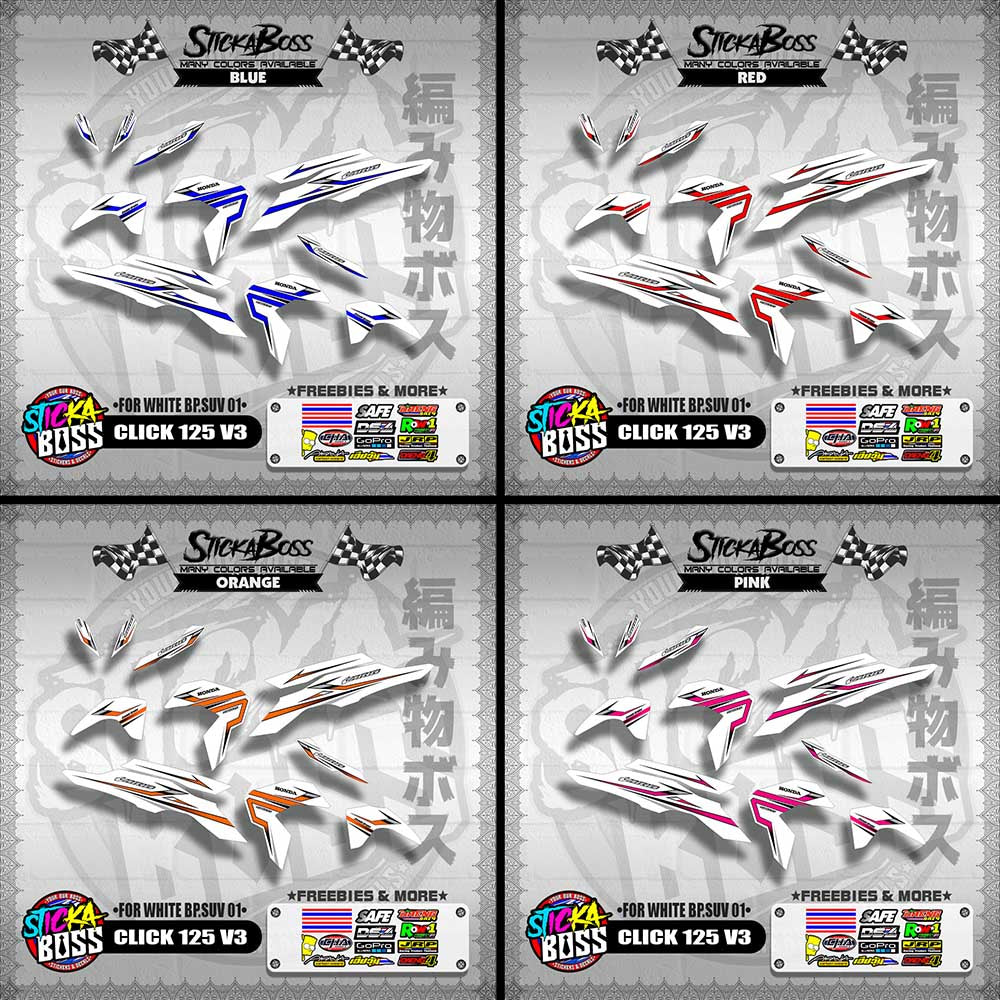CLICK 125 V3 2023 DECALS ( FOR WHITE BP.SUV 01 )【WITH FREEBIES】