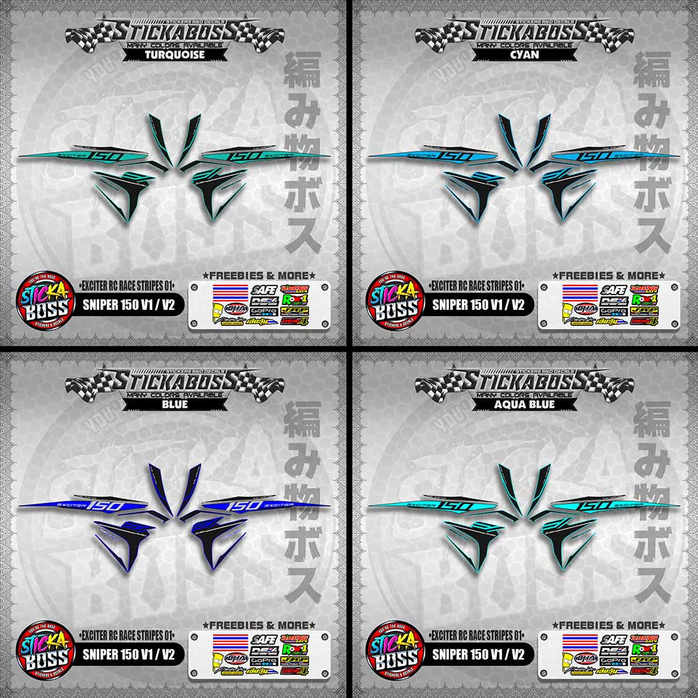 SNIPER 150 V1 / V2 DECALS ( EXCITER RC RACE STRIPES 01 )【WITH FREEBIES】