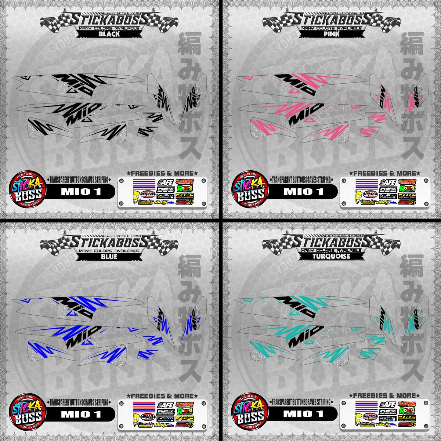 【PREMIUM UV PRINT】TRANSPARENT MIO 1 DECALS ( BUTTONSCRAVES STRIPING )【WITH FREEBIES】