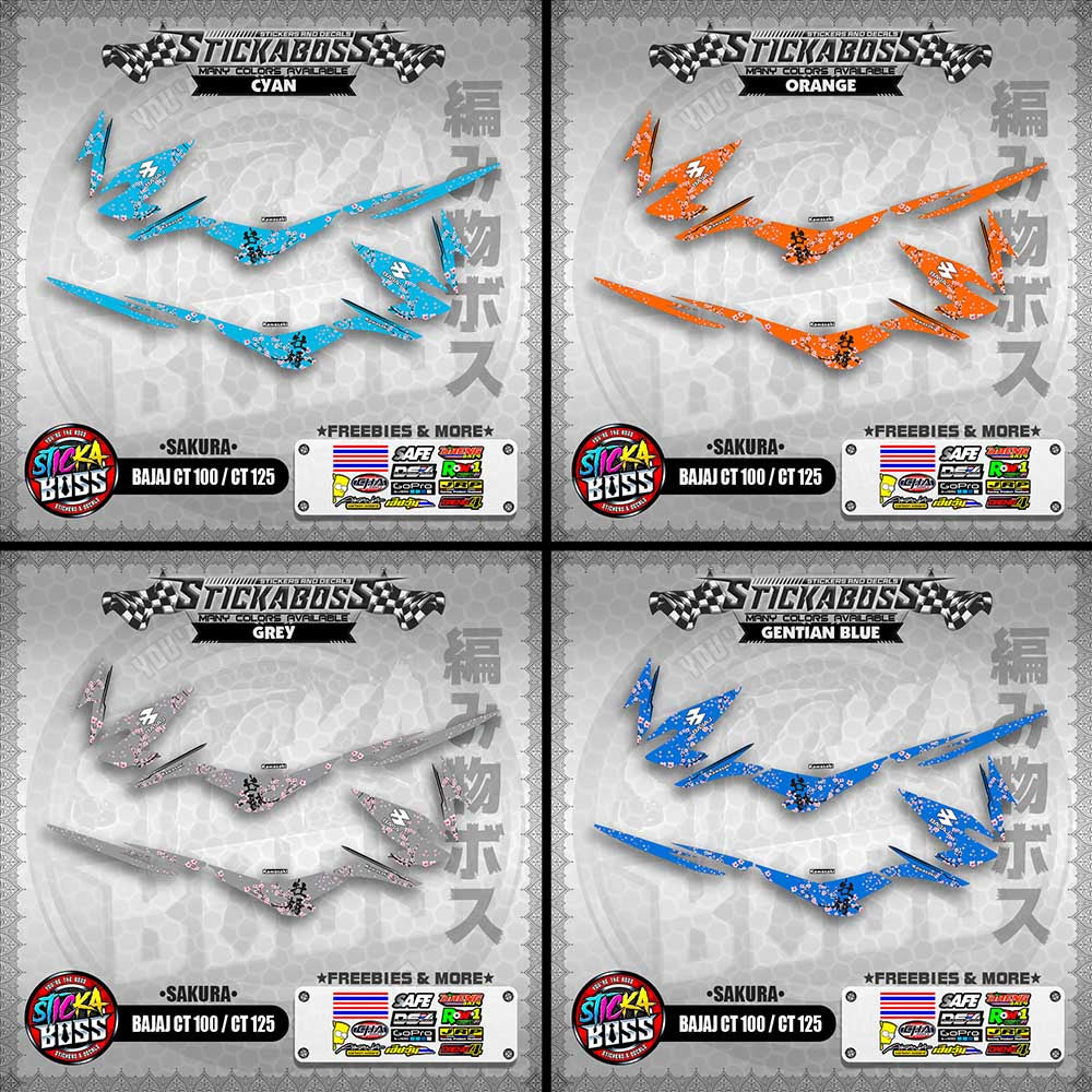 BAJAJ CT 100 / CT 125 STICKER DECALS ( SAKURA )【WITH FREEBIES】