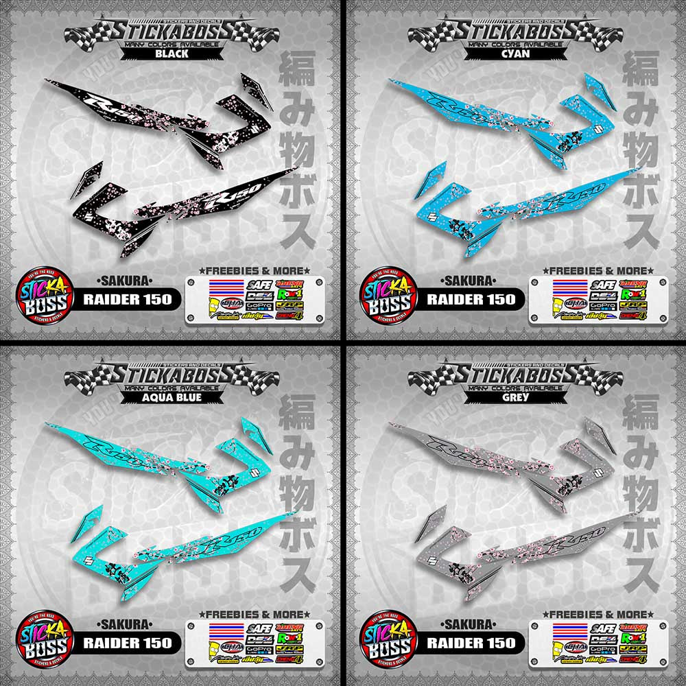 RAIDER 150 REBORN CARB STICKER DECALS ( SAKURA )【WITH FREEBIES】