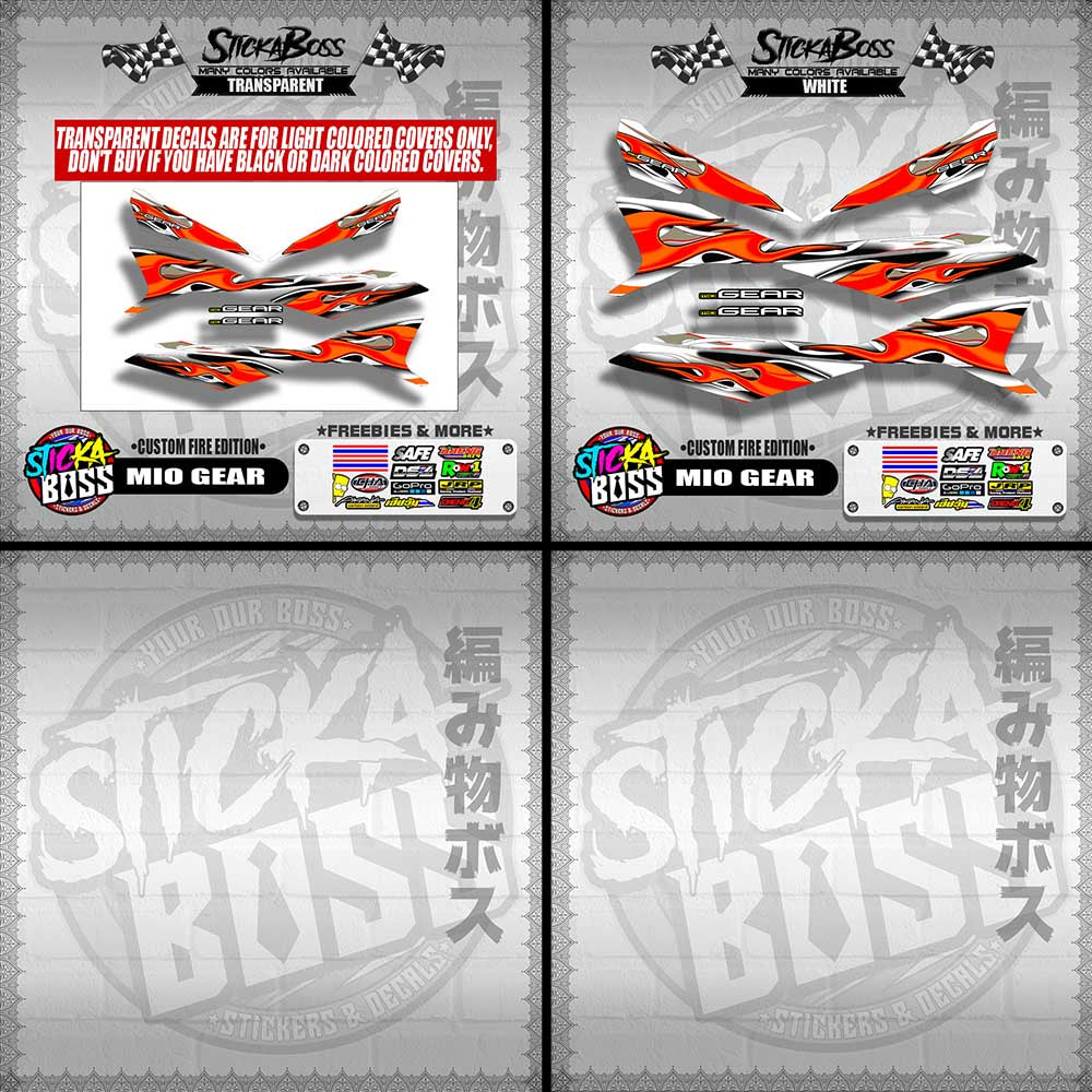 MIO GEAR DECALS ( CUSTOM FIRE EDITION )【WITH FREEBIES】