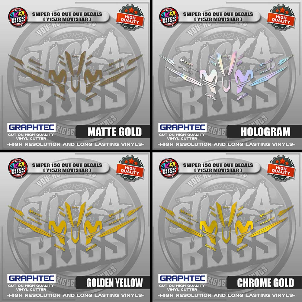 SNIPER 150 CUT OUT DECALS ( Y15ZR MOVISTAR ) | VINYL WATERPROOF CUT-OUT STICKER DECALS