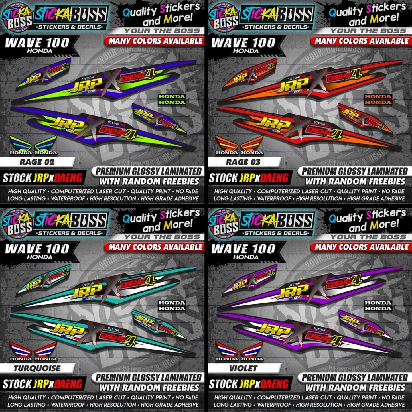 HONDA WAVE 100 Thai Decals ( Stock JRP x DAENG )【WITH FREEBIES】