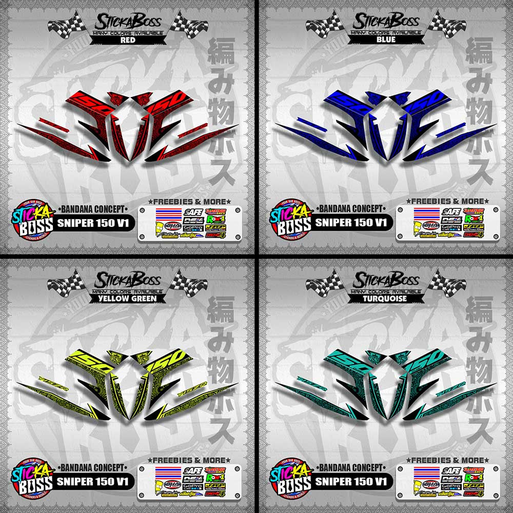 SNIPER 150 V1 DECALS ( BANDANA CONCEPT )【WITH FREEBIES】