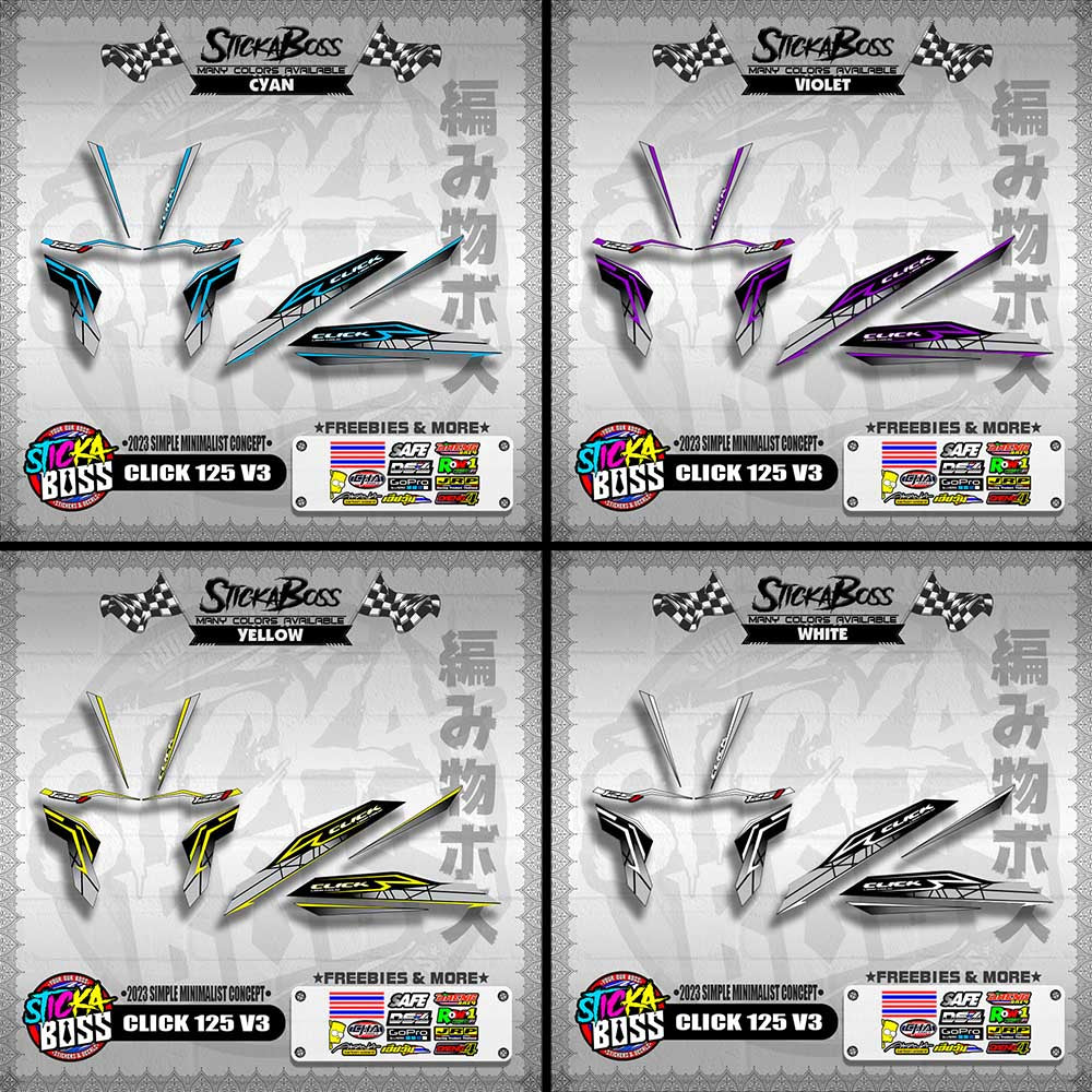 CLICK 125 V3 DECALS ( 2023 SIMPLE MINIMALIST CONCEPT )【WITH FREEBIES】