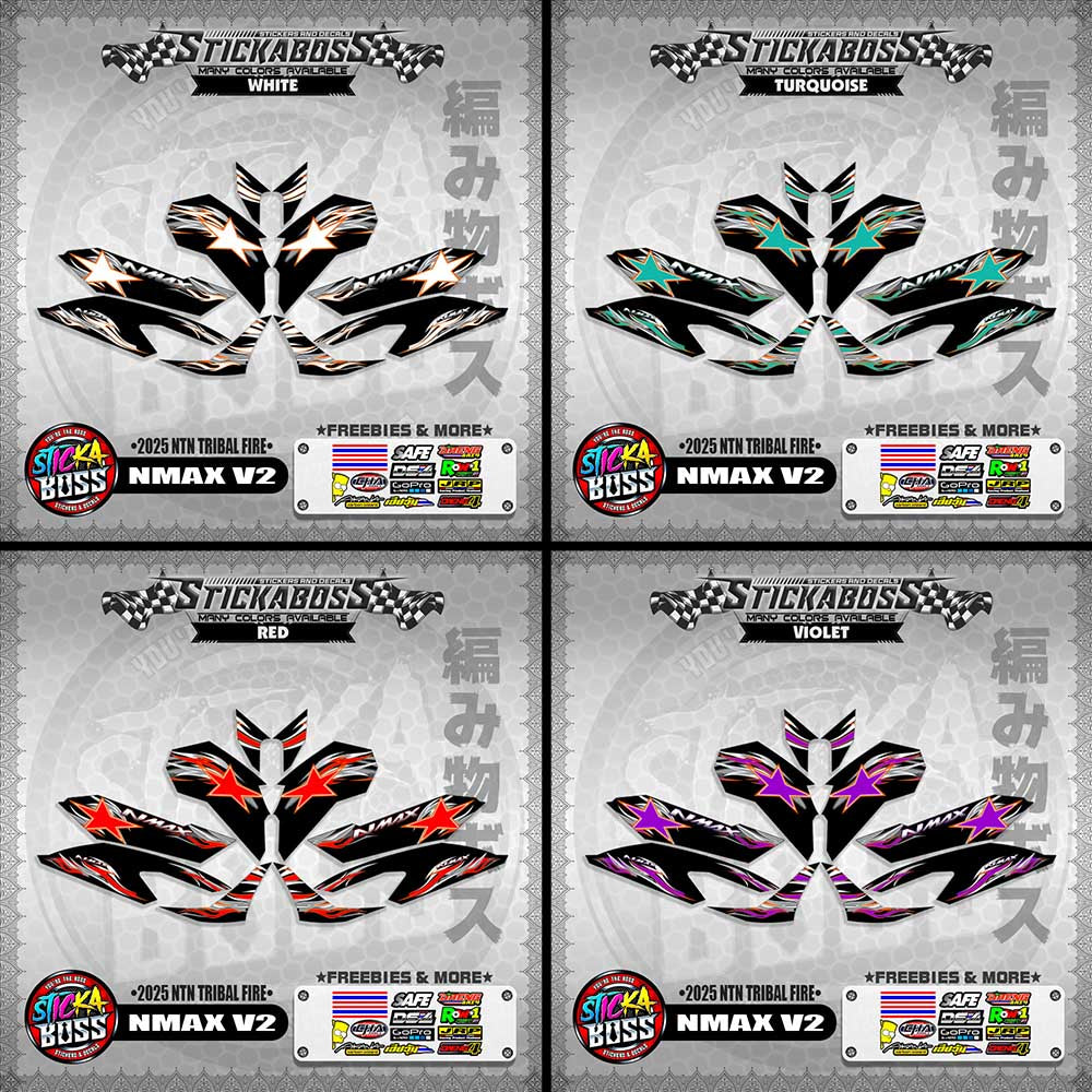 NMAX V2 STICKER DECALS ( 2025 NTN TRIBAL FIRE )【WITH FREEBIES】