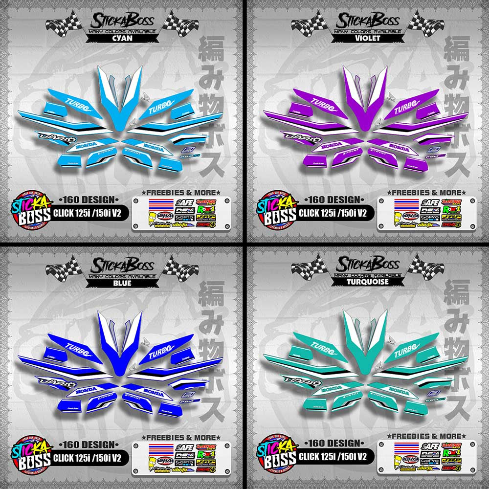 CLICK 125i / 150i V2 DECALS ( 160 DESIGN )【WITH FREEBIES】