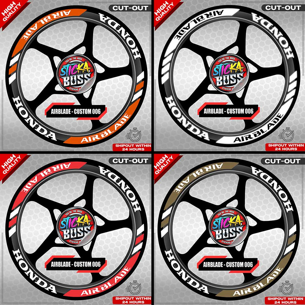 AIRBLADE 150 / 160 MAG STICKER SET ( 2 MAGS ) - CUSTOM 006 | VINYL WATERPROOF CUT-OUT DECALS