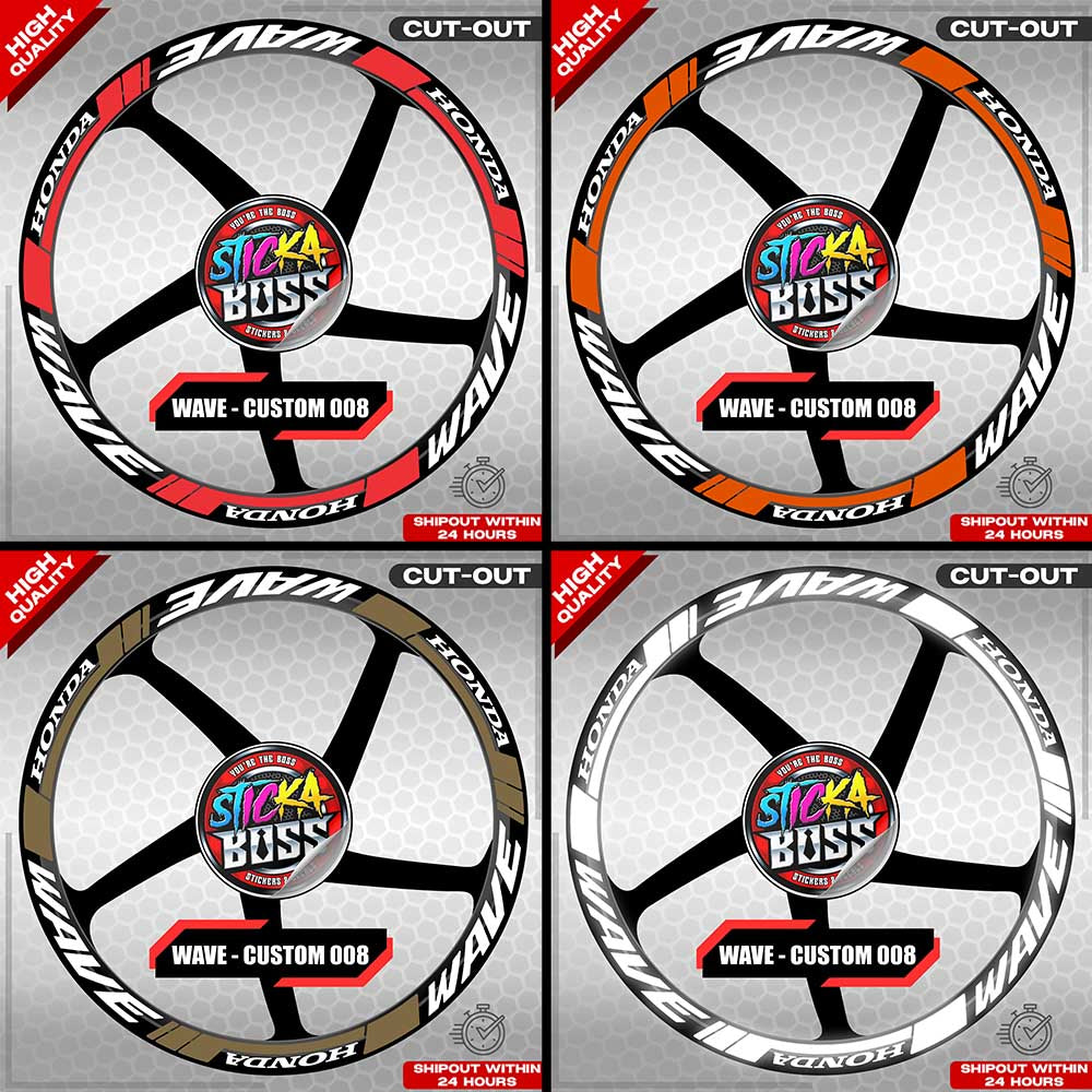 WAVE 110 / 125 MAG STICKER SET ( 2 MAGS ) - CUSTOM 008 | VINYL WATERPROOF CUT-OUT DECALS