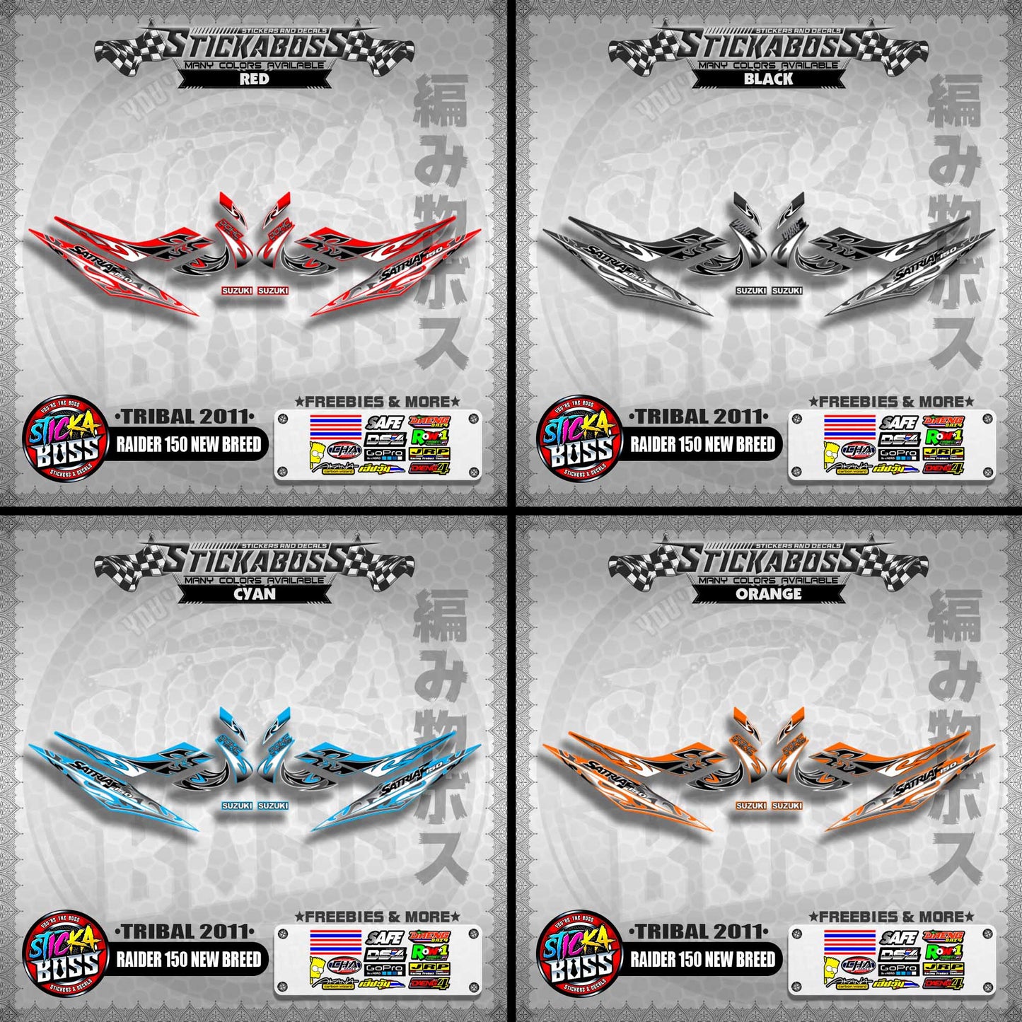RAIDER 150 NEW BREED DECALS ( TRIBAL 2011 )【WITH FREEBIES】
