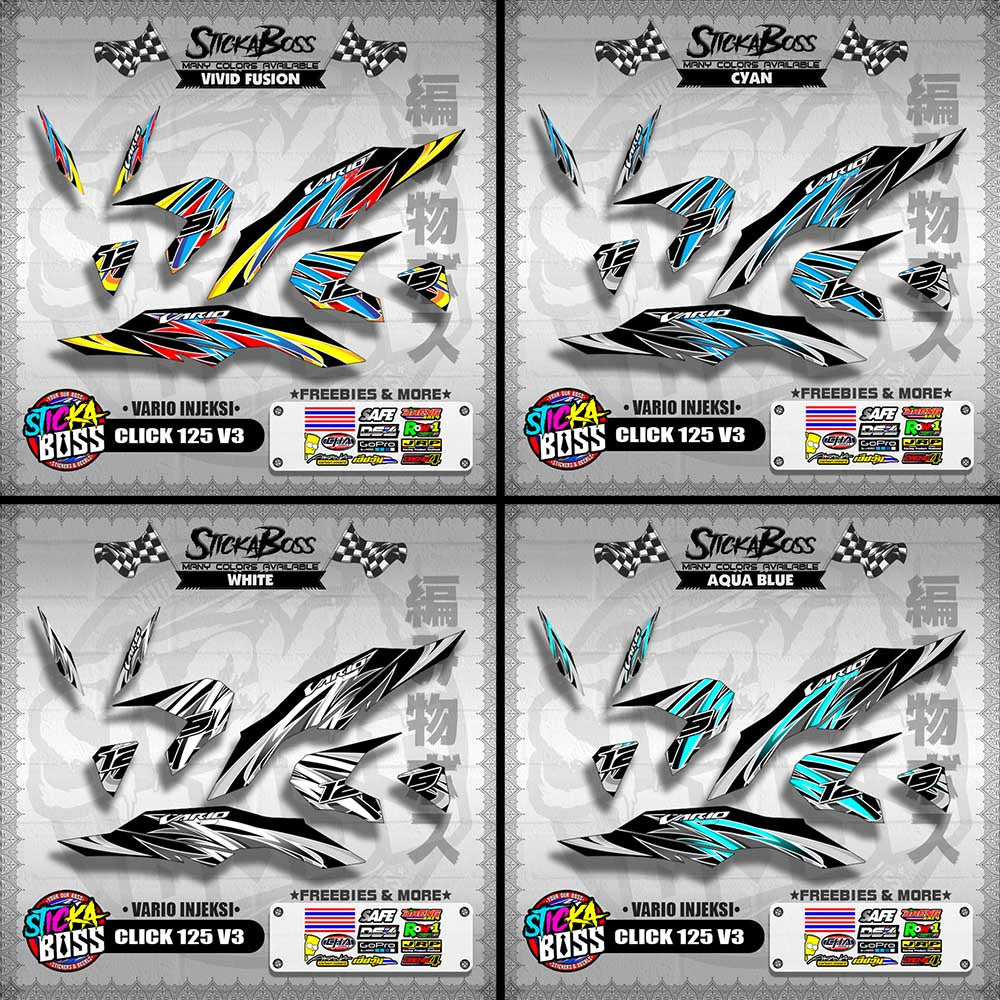 CLICK 125 V3 DECALS ( VARIO INJEKSI )【WITH FREEBIES】