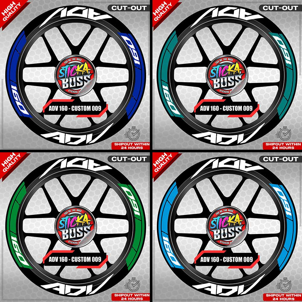 ADV 160 MAG STICKER SET ( 2 MAGS ) - CUSTOM 009 | VINYL WATERPROOF CUT-OUT DECALS