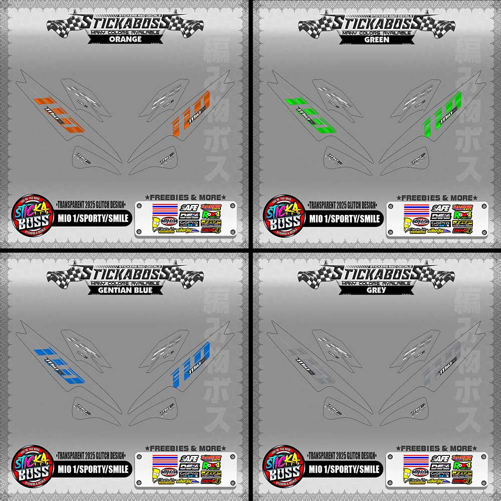 【PREMIUM UV PRINT】TRANSPARENT MIO 1/SPORTY /SMILE STICKER DECALS (2025 GLITCH DESIGN )