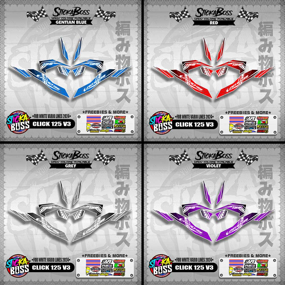 CLICK 125 V3 DECALS ( FOR WHITE VARIO LINES 2024 )【WITH FREEBIES】
