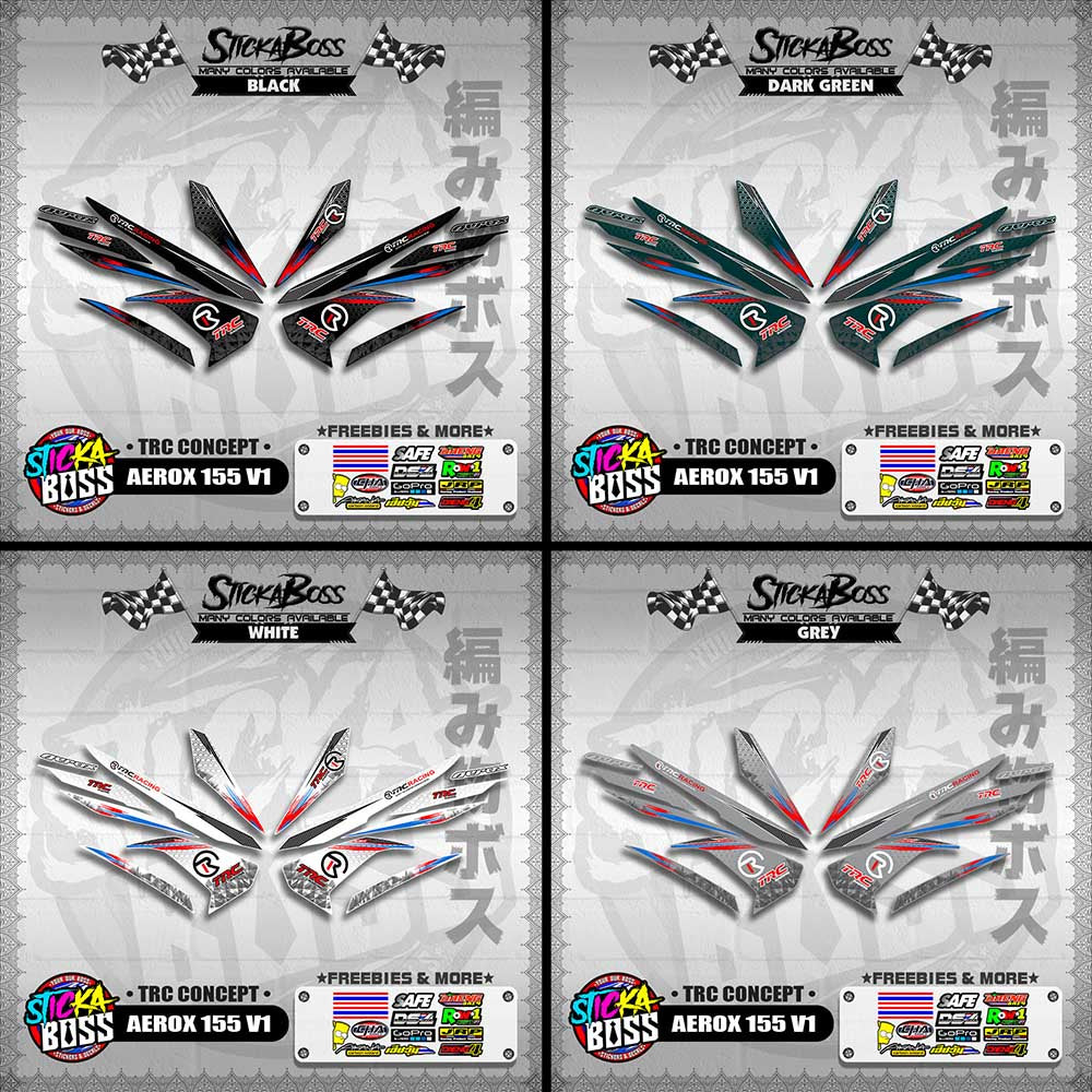 AEROX 155 V1 DECALS ( TRC CONCEPT )【WITH FREEBIES】