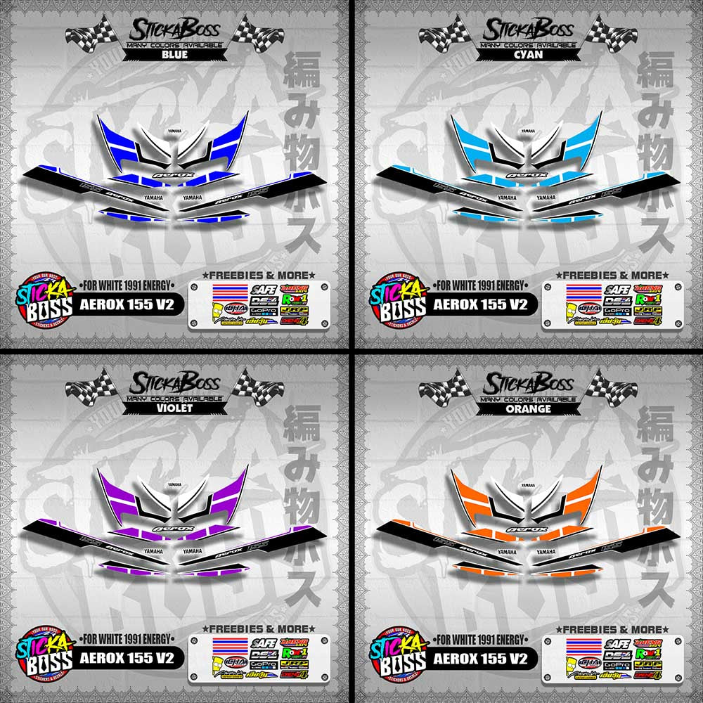 AEROX 155 V2 DECALS ( FOR WHITE 1991 ENERGY )【WITH FREEBIES】