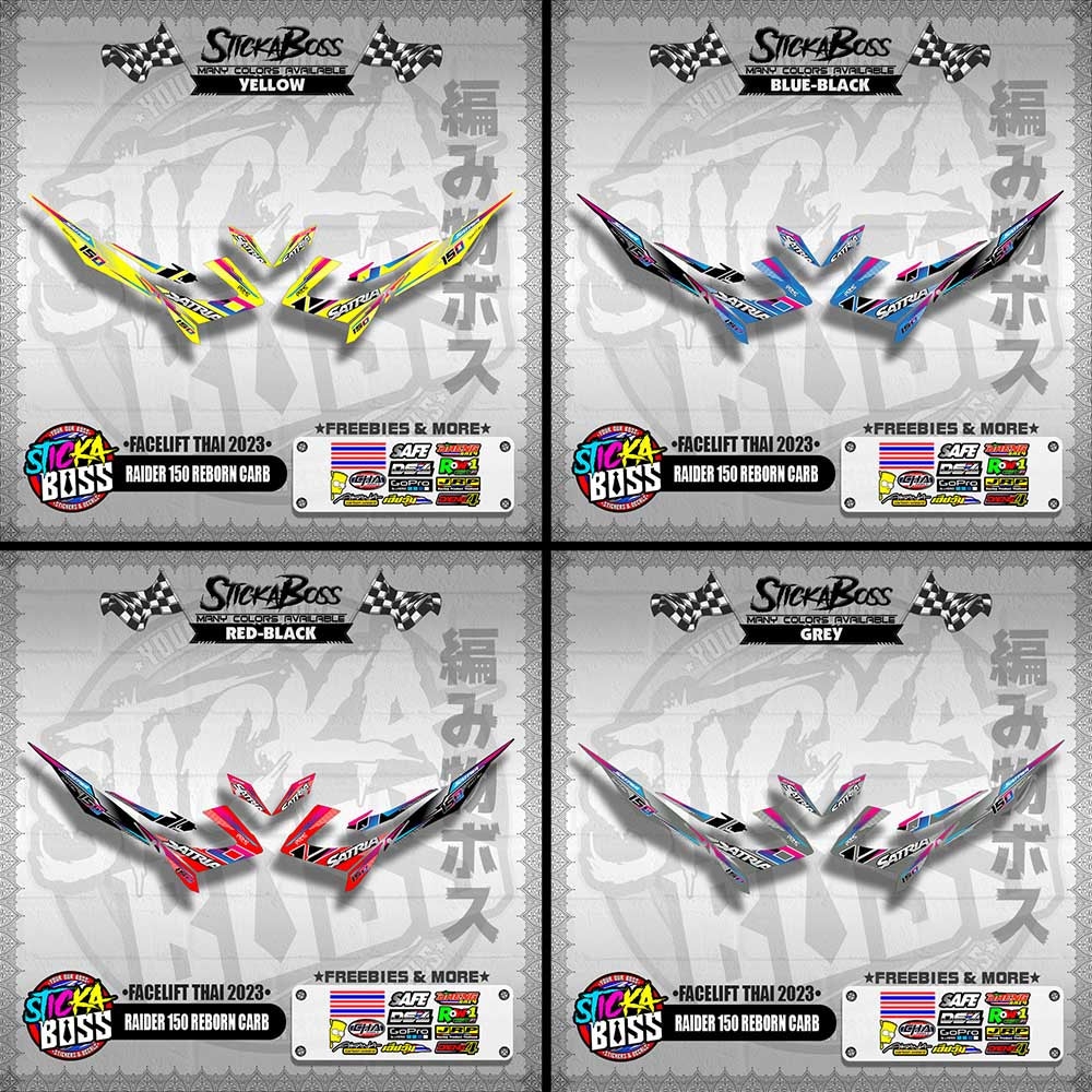 RAIDER 150 REBORN CARB DECALS ( FACELIFT THAI 2023 )【WITH FREEBIES】