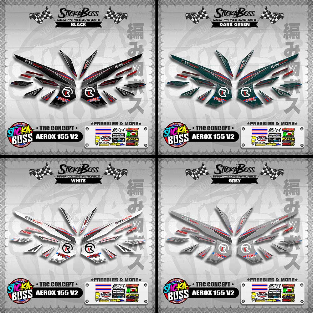 AEROX 155 V2 DECALS ( TRC CONCEPT )【WITH FREEBIES】