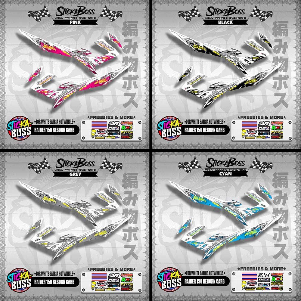 RAIDER 150 REBORN CARB DECALS ( FOR WHITE SATRIA HOTWHEELS )【WITH FREEBIES】