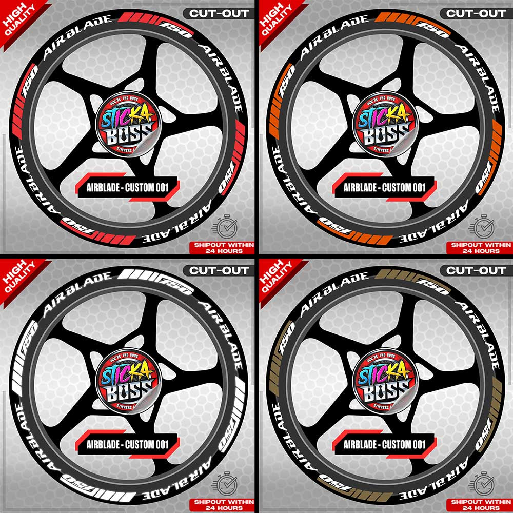 AIRBLADE 150 MAG STICKER SET ( 2 MAGS ) - CUSTOM 001 | VINYL WATERPROOF CUT-OUT DECALS
