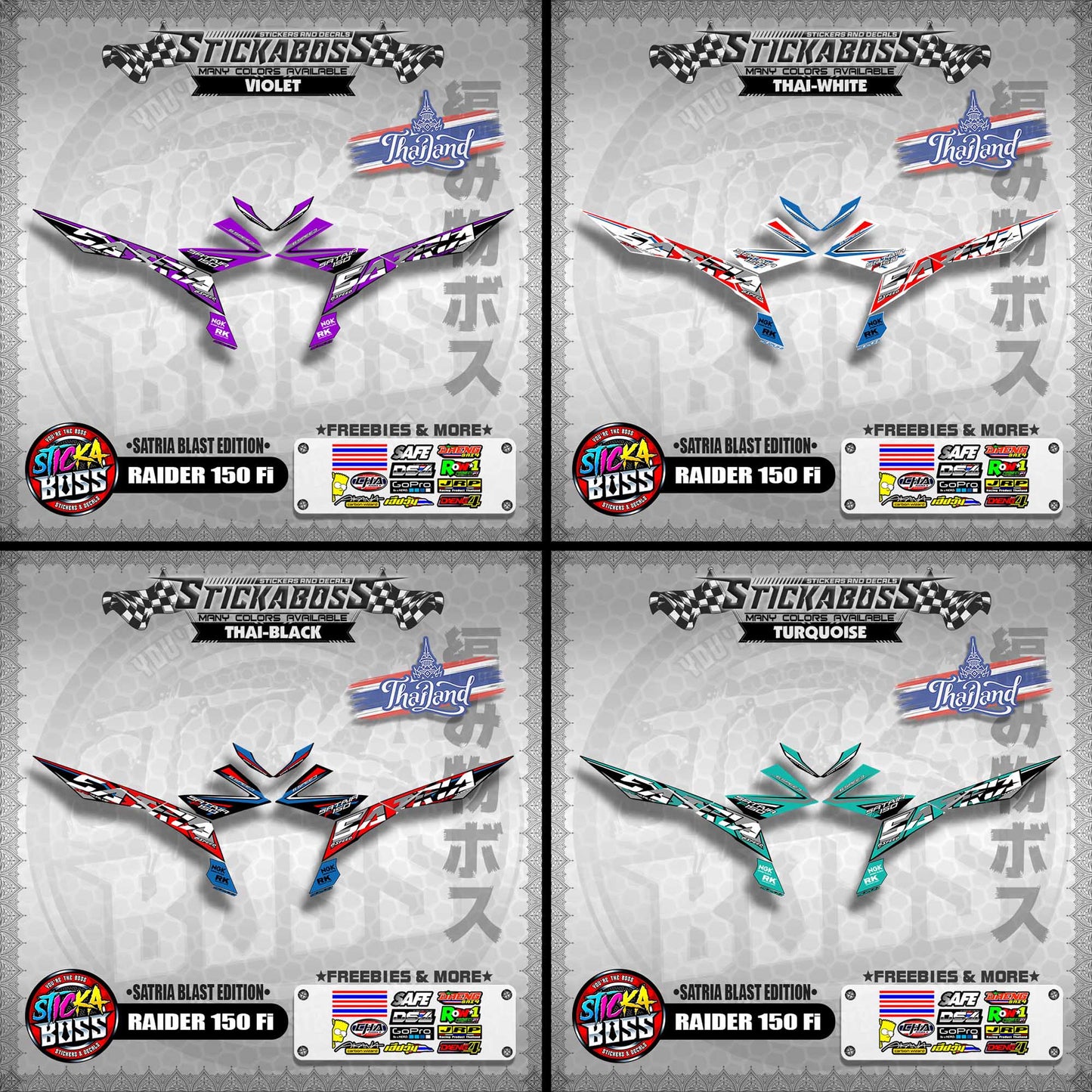 SUZUKI RAIDER 150 Fi Thai Decals ( Satria Blast Edition )【WITH FREEBIES】Thailand Concept