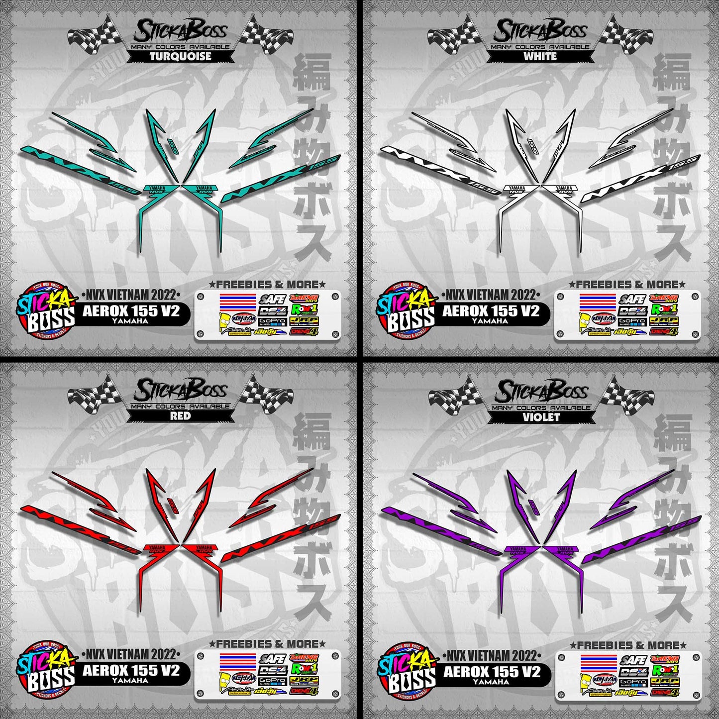 AEROX 155 V2 ( NVX VIETNAM 2022 DECALS )【WITH FREEBIES】