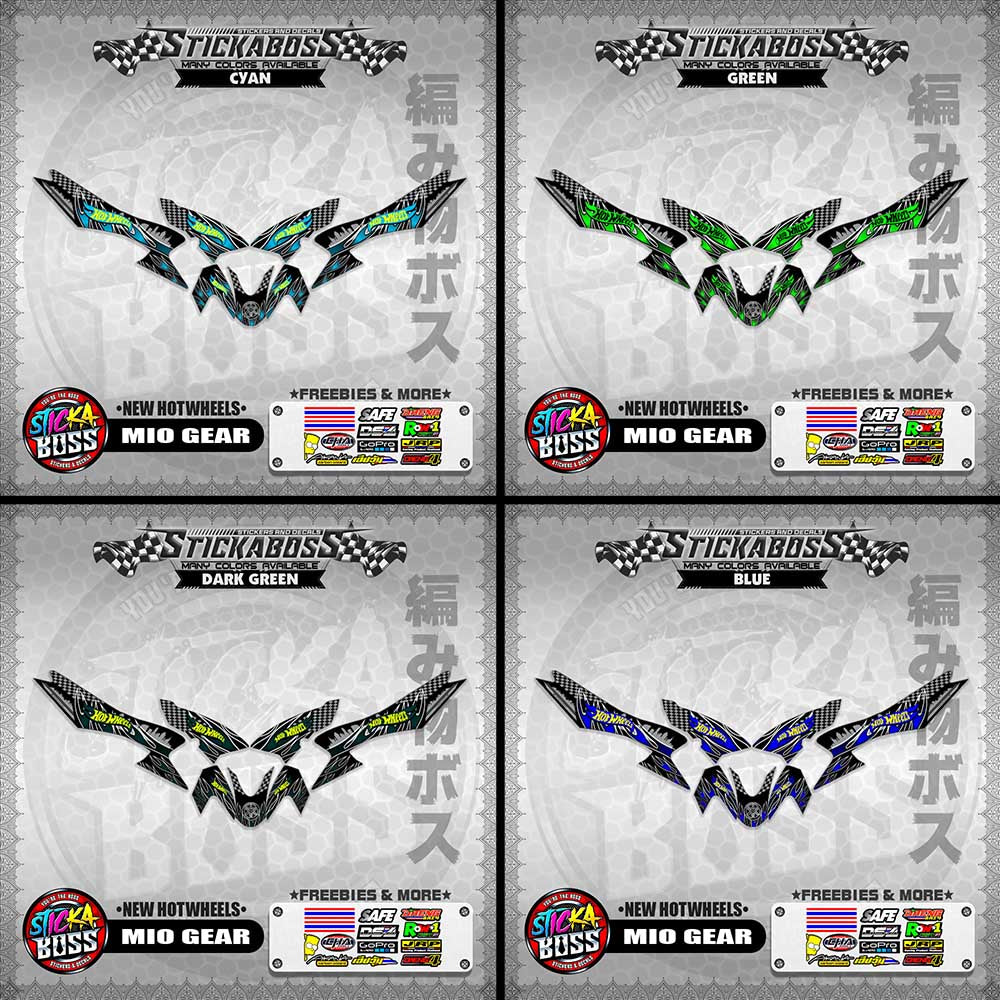 MIO GEAR STICKER DECALS ( NEW HOTWHEELS )【WITH FREEBIES】