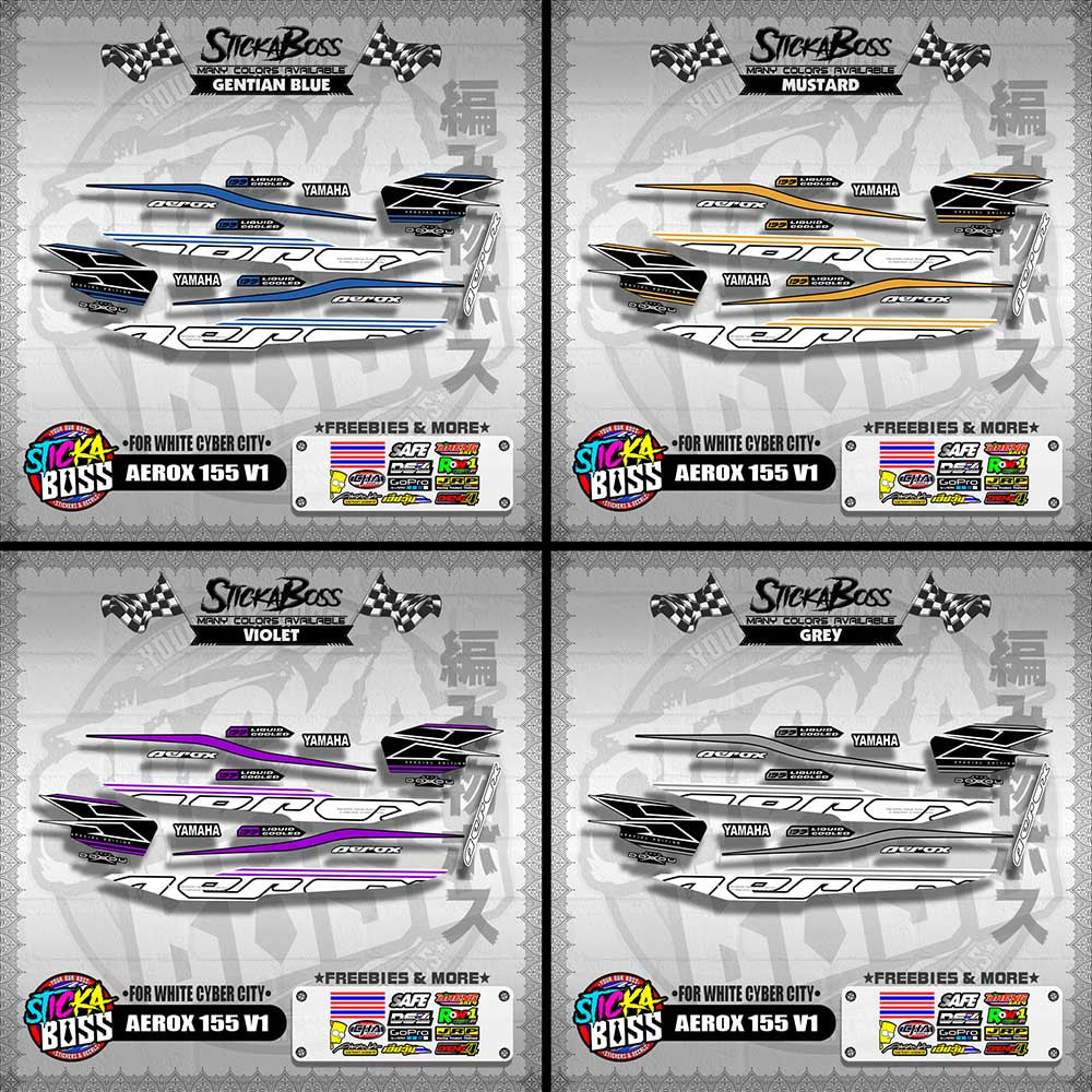 AEROX 155 V1 DECALS ( FOR WHITE CYBER CITY )【WITH FREEBIES】