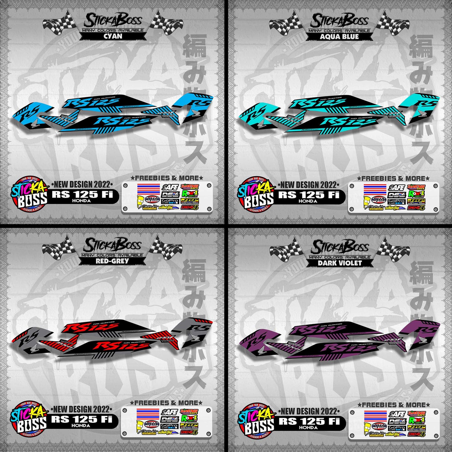 RS 125 Fi DECALS ( NEW DESIGN 2022 )【WITH FREEBIES】