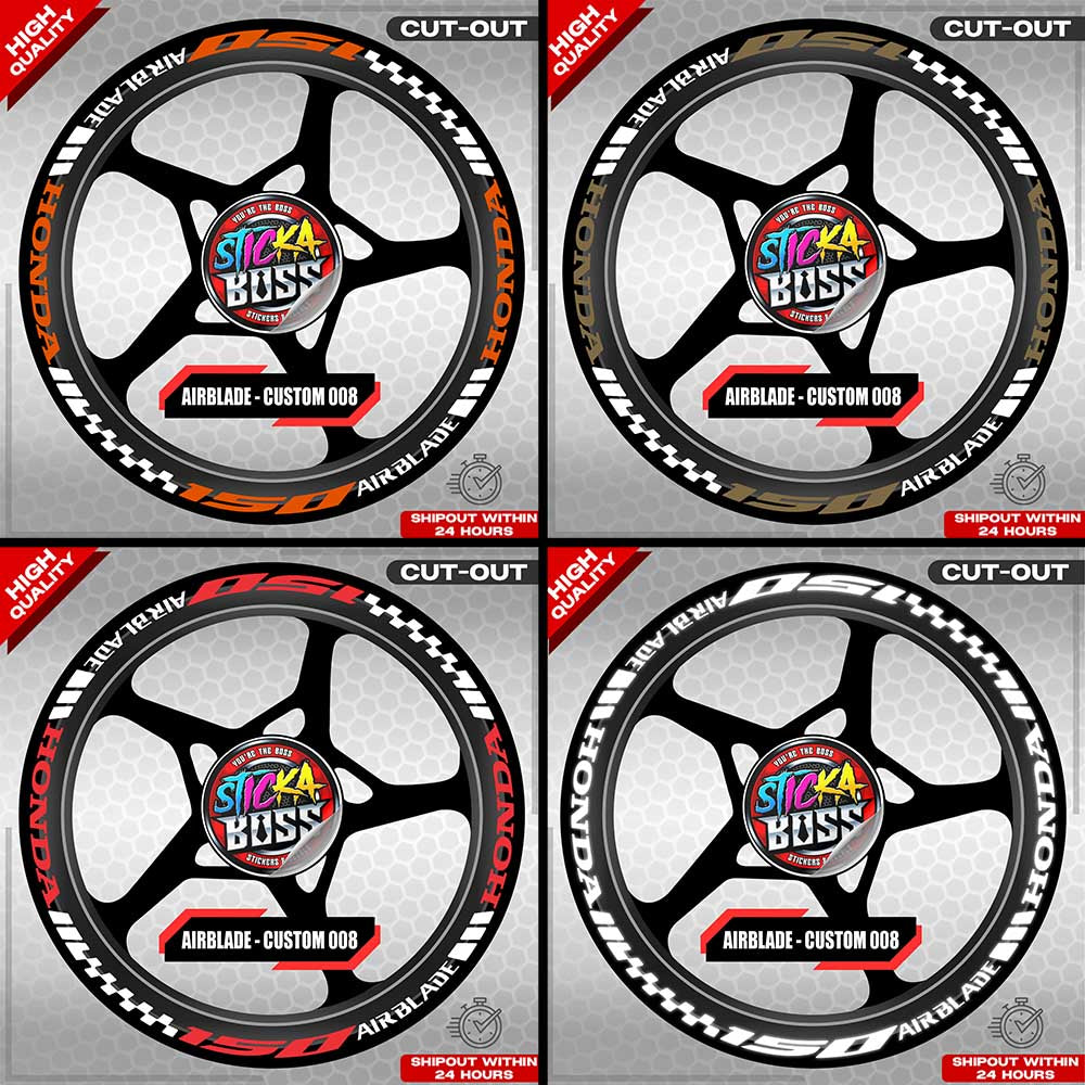 AIRBLADE 150 / 160 MAG STICKER SET ( 2 MAGS ) - CUSTOM 008 | VINYL WATERPROOF CUT-OUT DECALS