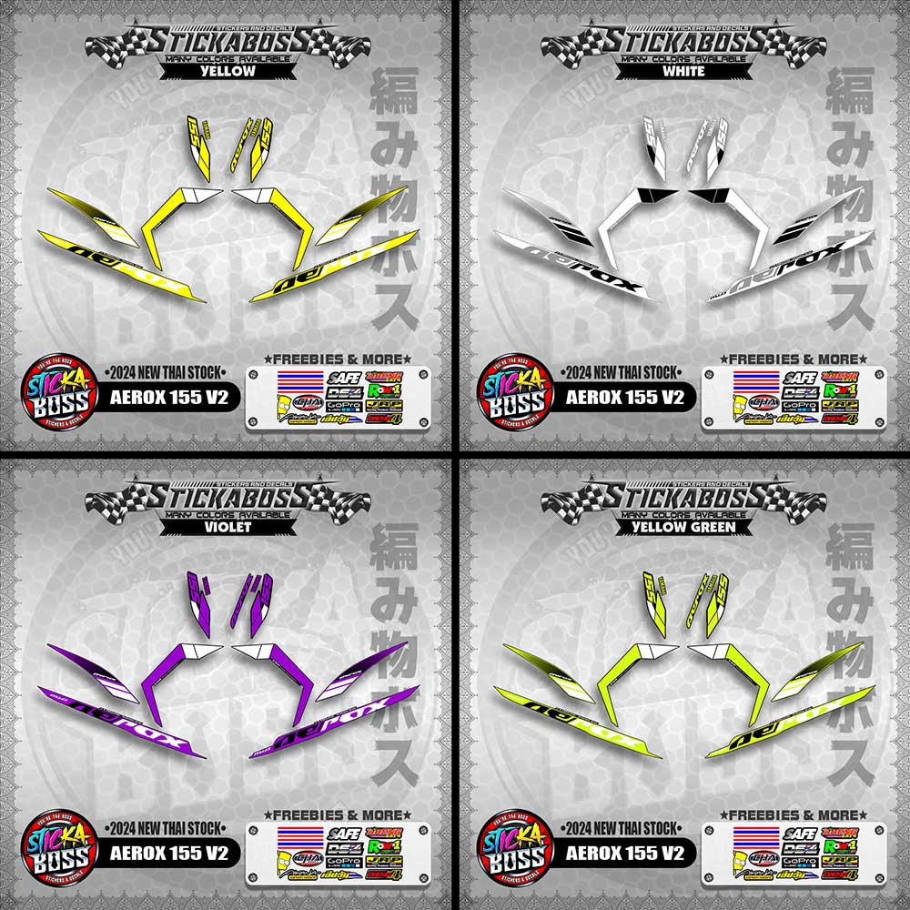 AEROX 155 V2 STICKER DECALS ( 2024 NEW THAI STOCK )【WITH FREEBIES】