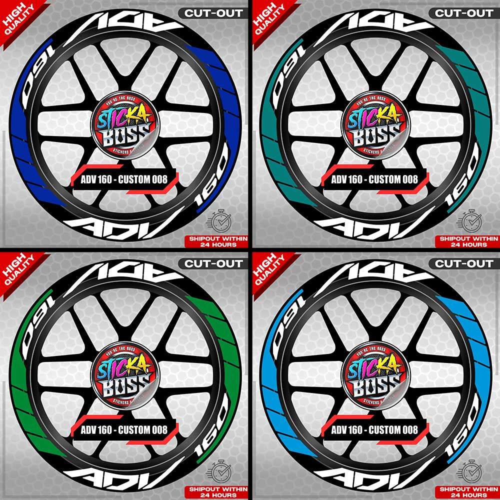 ADV 160 MAG STICKER SET ( 2 MAGS ) - CUSTOM 008 | VINYL WATERPROOF CUT-OUT DECALS