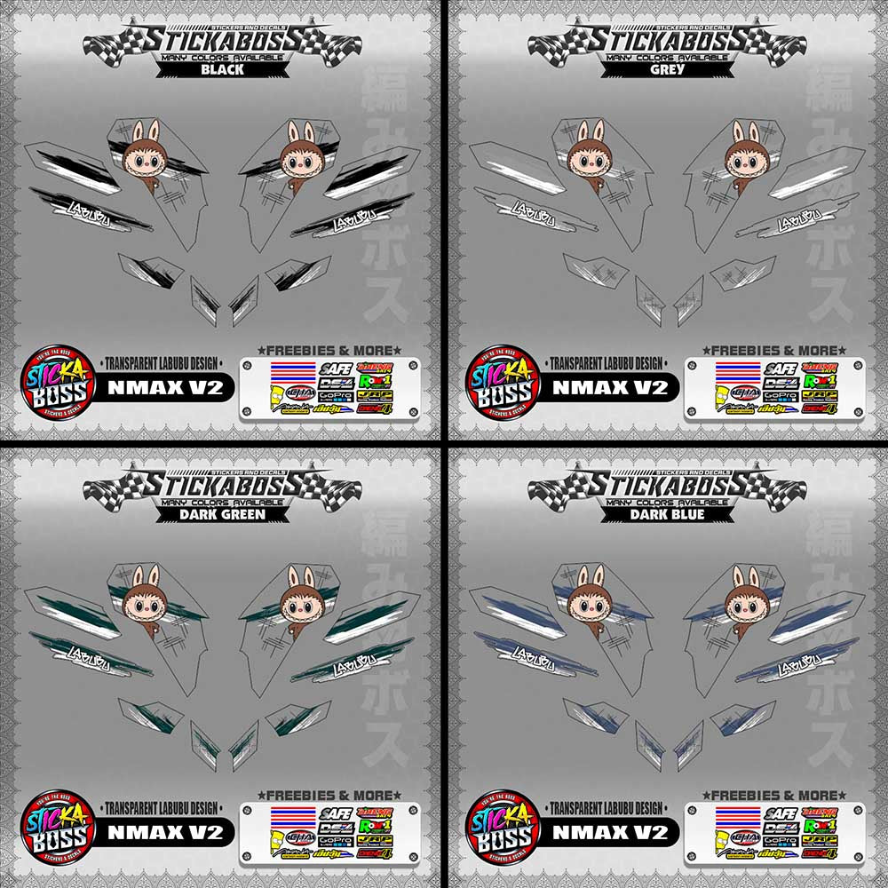 【PREMIUM UV PRINT】TRANSPARENT NMAX V2 STICKER DECALS ( LABUBU DESIGN )【WITH FREEBIES】
