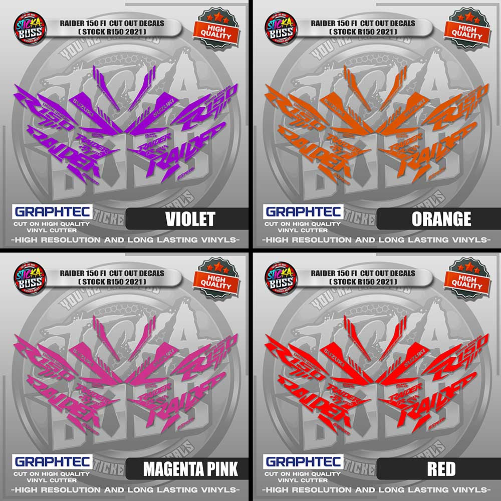 RAIDER 150 FI CUT OUT DECALS ( STOCK R150 2021) | VINYL WATERPROOF CUT-OUT STICKER DECALS
