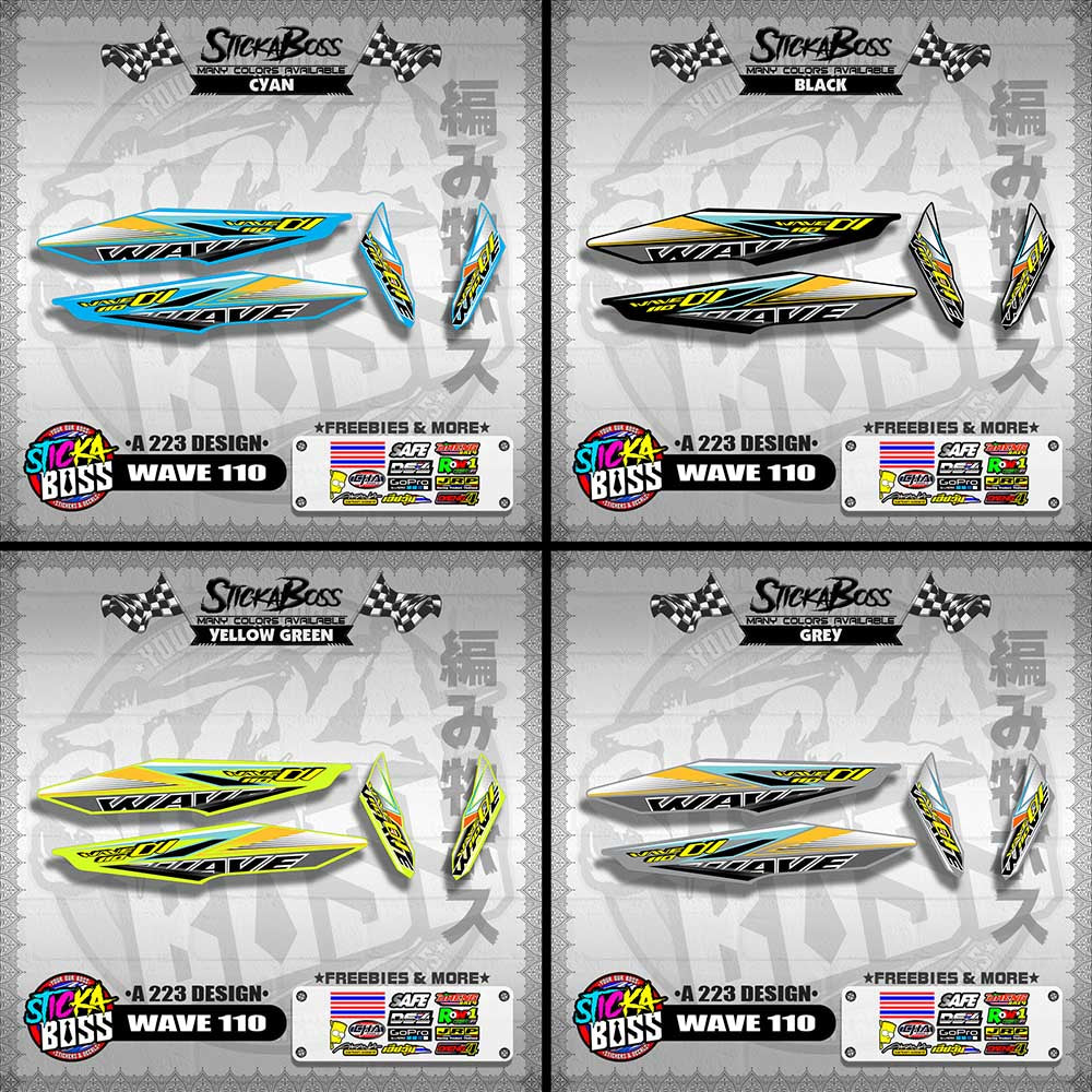 WAVE 110 DECALS ( A 223 DESIGN )【WITH FREEBIES】