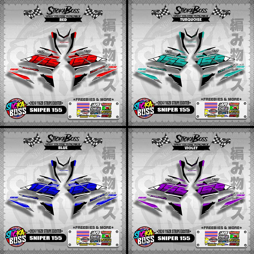 SNIPER 155 DECALS ( 2024 Y16ZR STRIPE EXCITER )【WITH FREEBIES】