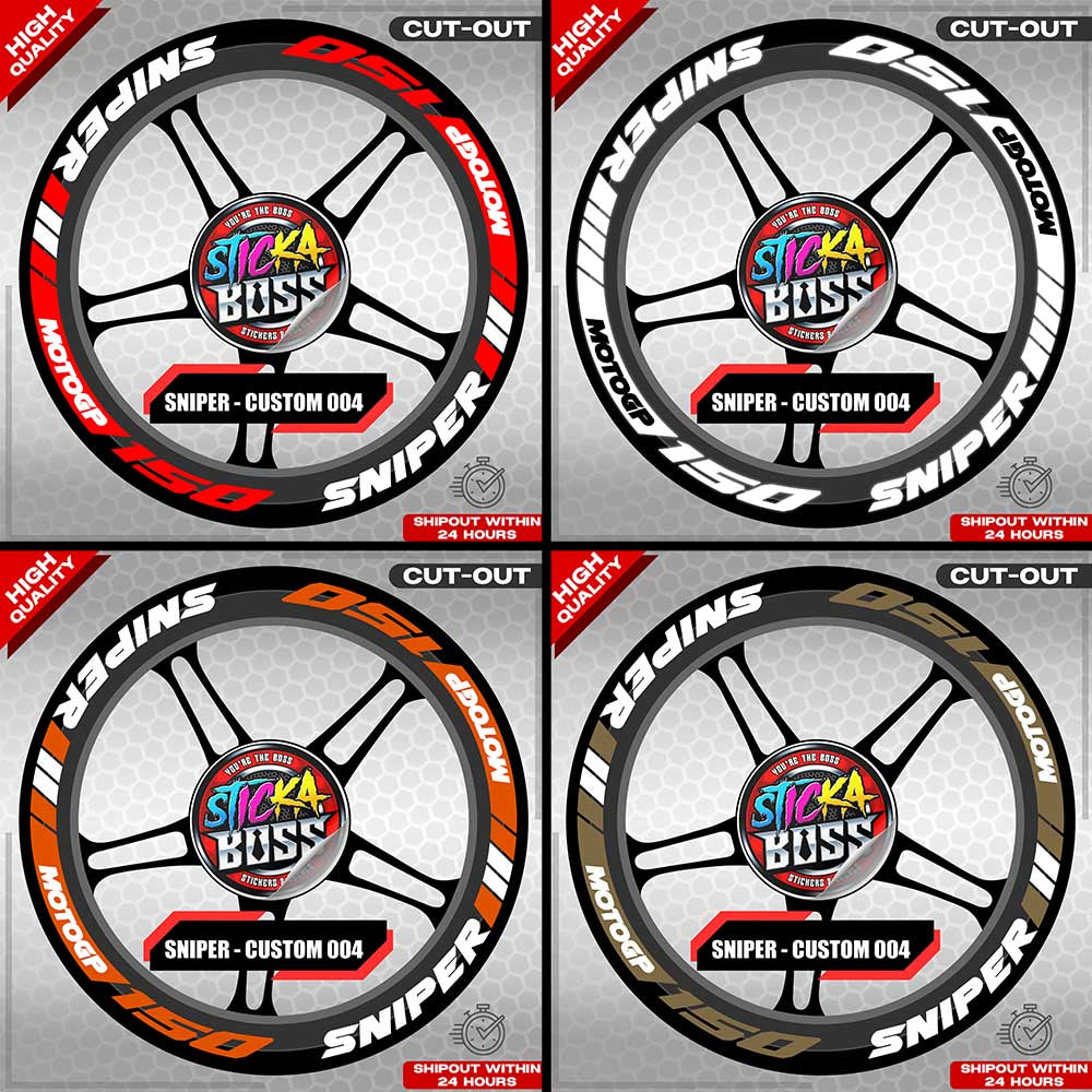 SNIPER 150 / 155 MAGS STICKER SET ( 2 MAGS ) - CUSTOM 004 | VINYL WATERPROOF CUT-OUT DECALS