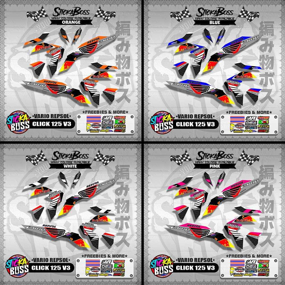 CLICK 125 V3 DECALS ( VARIO REPSOL )【WITH FREEBIES】