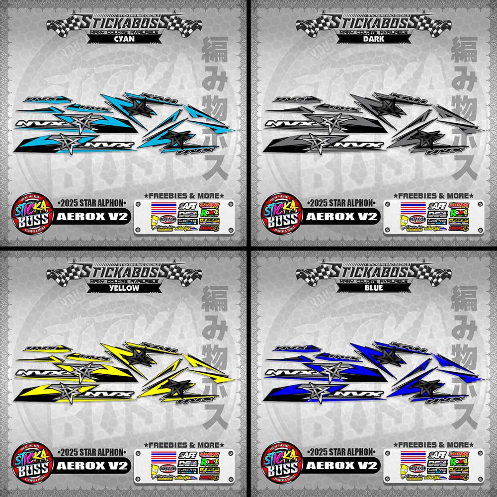 AEROX V2 INDO STICKER DECALS ( 2025 STAR ALPHON )【WITH FREEBIES】
