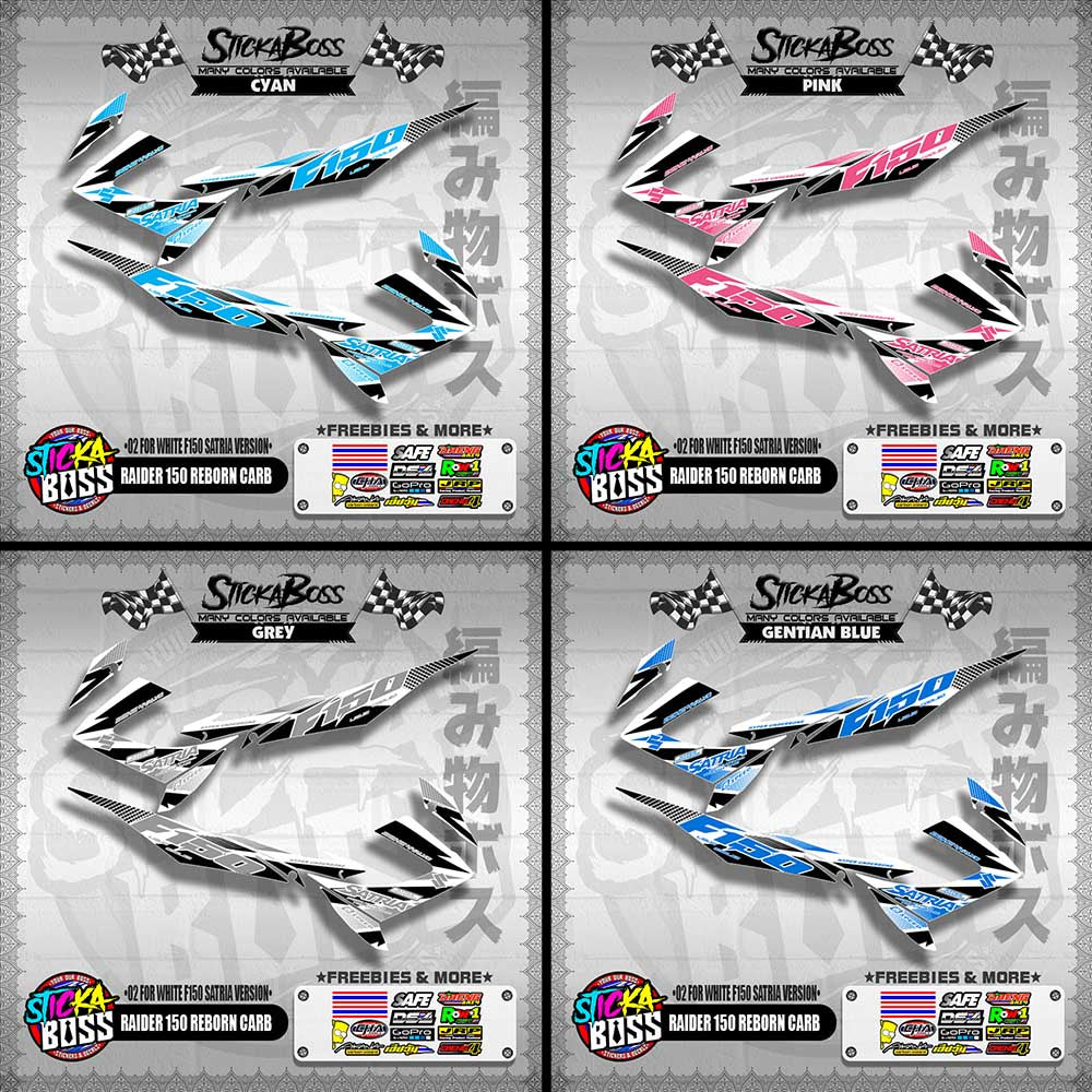 RAIDER 150 REBORN CARB DECALS ( 02 FOR WHITE F150 SATRIA VERSION )【WITH FREEBIES】
