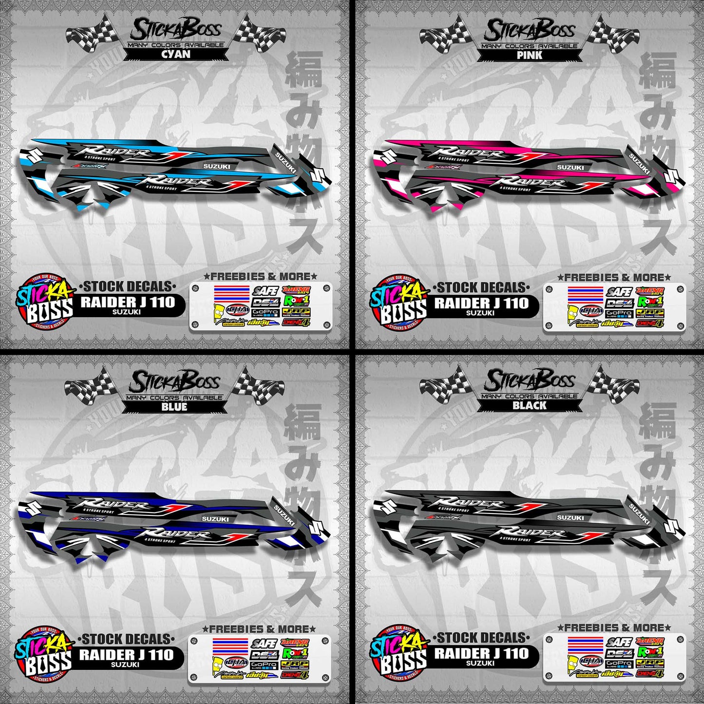 RAIDER J 110 ( STOCK DECALS )【WITH FREEBIES】