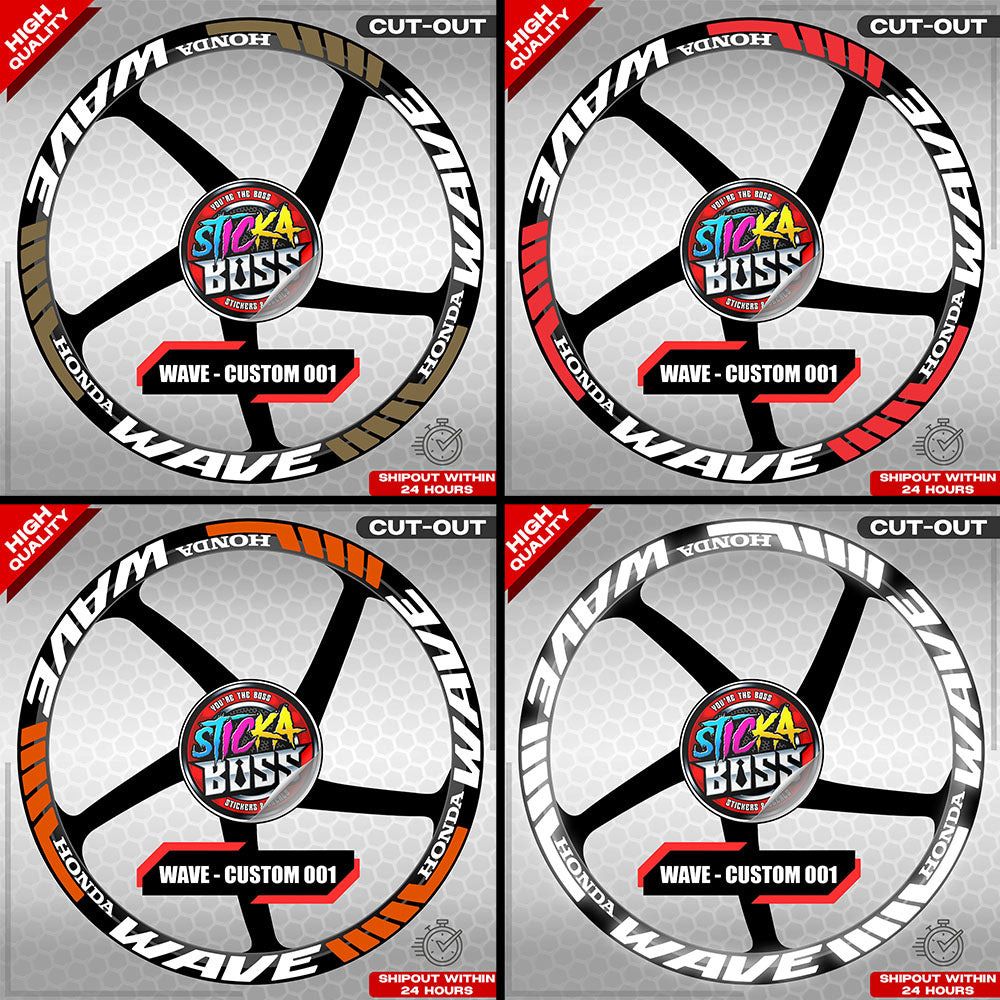 WAVE 110 / 125 MAG STICKER SET ( 2 MAGS ) - CUSTOM 001 | VINYL WATERPROOF CUT-OUT DECALS