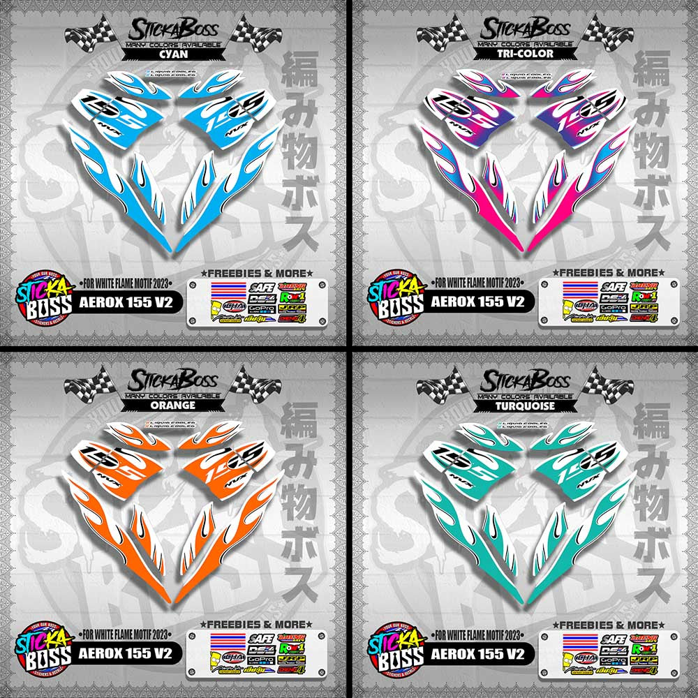 AEROX 155 V2 ( FOR WHITE FLAME MOTIF 2023 )【WITH FREEBIES】