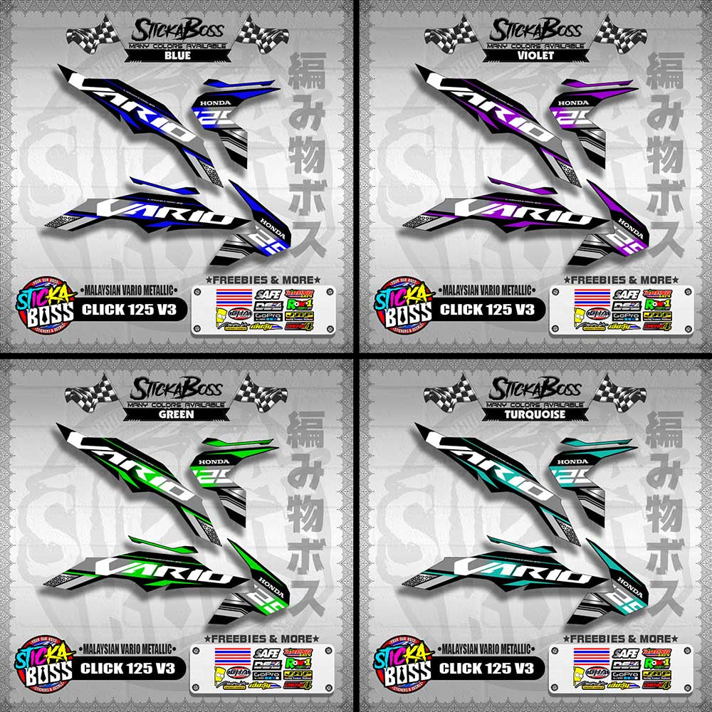 CLICK 125 V3 DECALS ( MALAYSIAN VARIO METALLIC )【WITH FREEBIES】