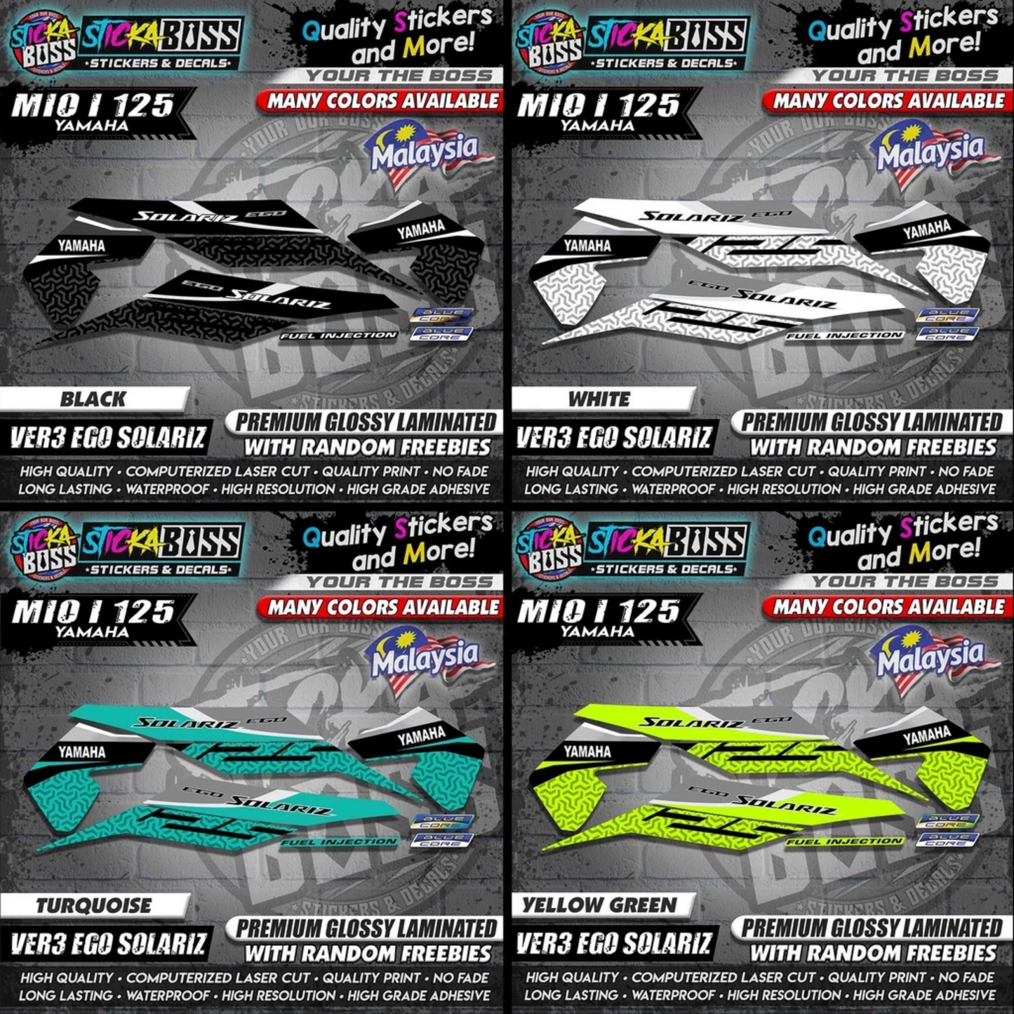 Mio i 125 Malaysian Decals ( Ver3 Ego Solariz )【WITH FREEBIES】Malaysia Concept