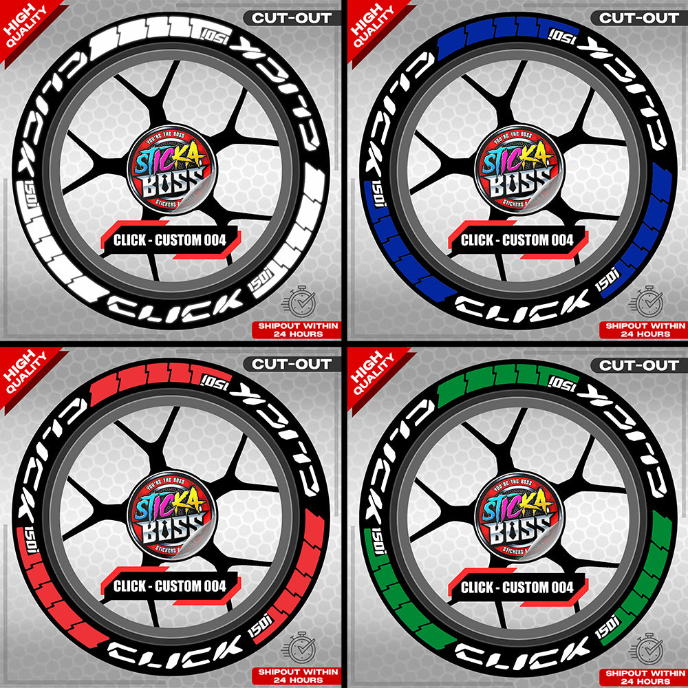 CLICK 150 MAGS STICKER SET ( 2 MAGS ) - CUSTOM 004 | VINYL WATERPROOF CUT-OUT DECALS